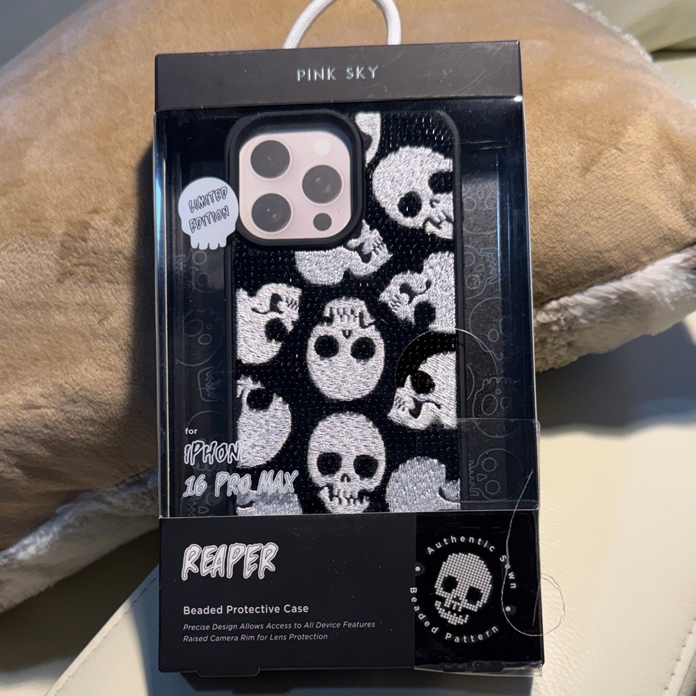 Pink Sky Reaper Skull iPhone 14 Pro Max Case